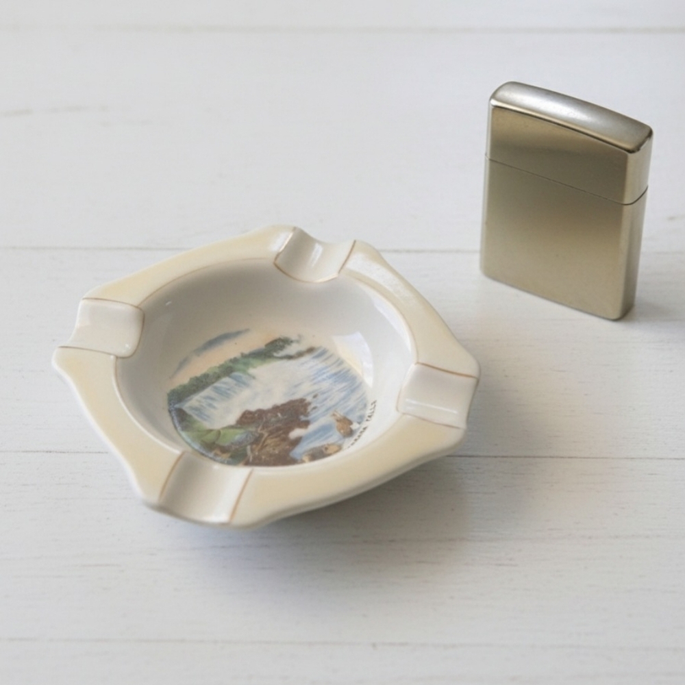Vintage Occupied Japan Niagara Falls Souvenir Porcelain Ashtray
